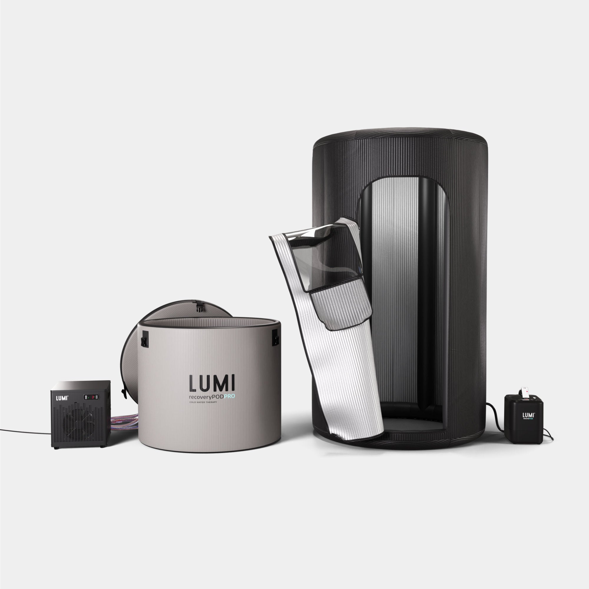 LUMI Sauna MAX, Pod PRO ice bath and Cube chiller bundle