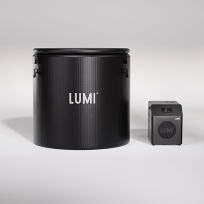The LUMI Pro 8 ice barrel with the LUMI Mini Chiller 2