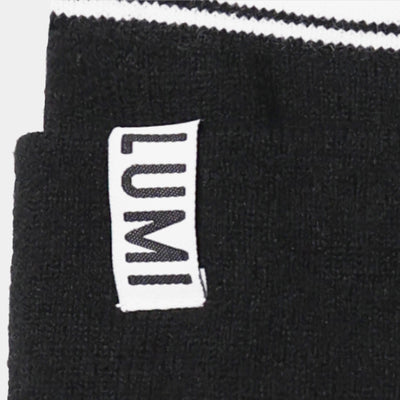 LUMI Bobble Hat Black Logo Tab
