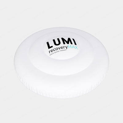 NL - MAX Warranty replacement part featuring white circular LUMI recovery MAX pod component with textured ridged edges and branded logo on smooth domed surface, essential for pod maintenance and repair