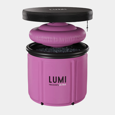 The LUMI Max Ultra ice bath in Pink.