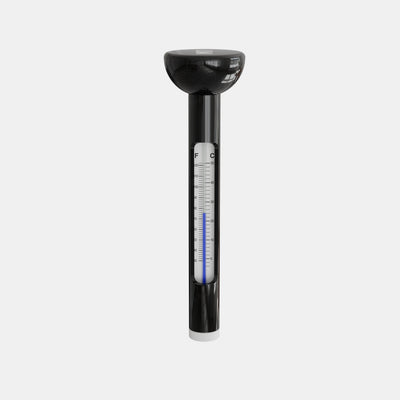 LUMI floating thermometer from Pod PRO Bundle, featuring a black cylindrical design with blue temperature gauge, designed for accurate water temperature monitoring in ice baths and cold therapy sessions.