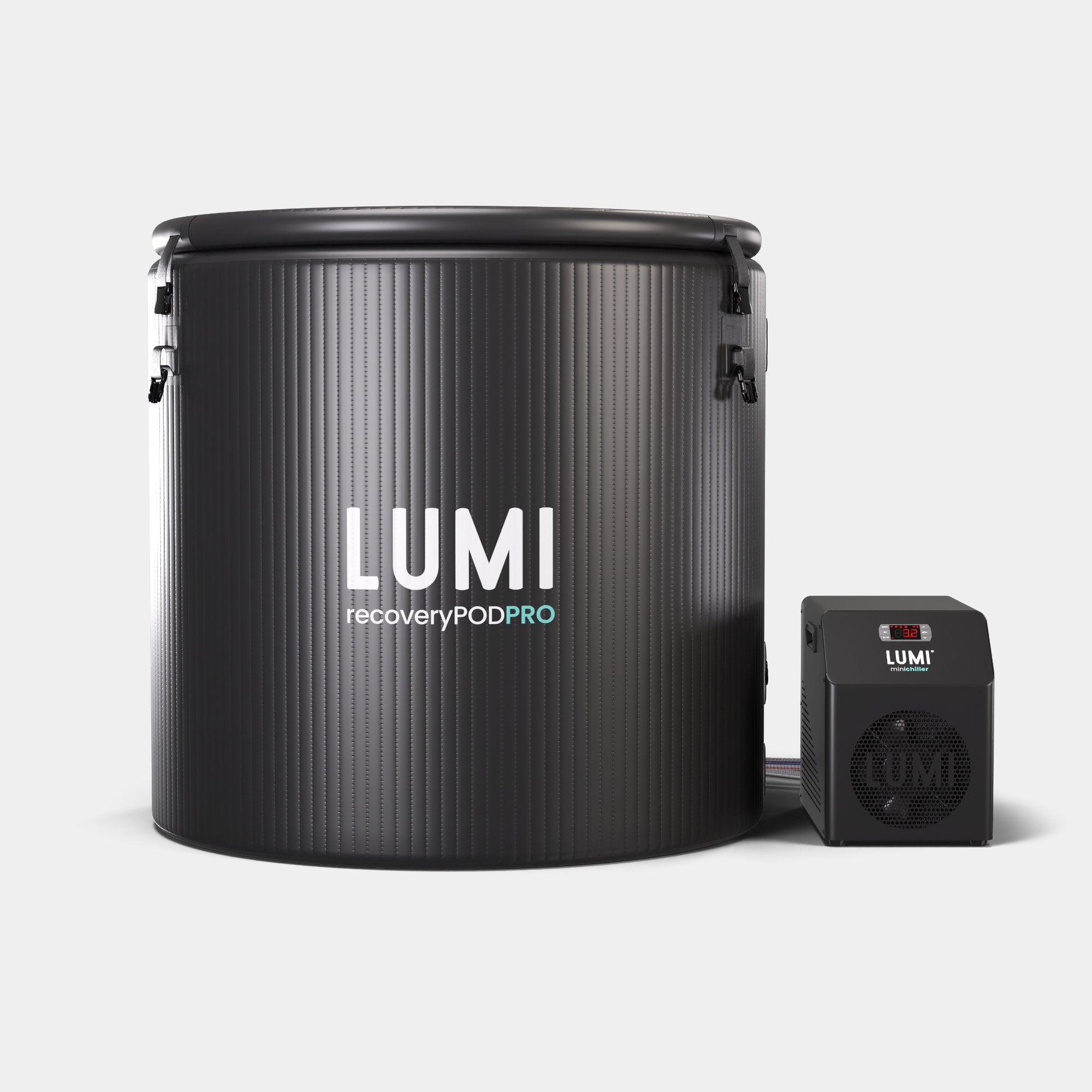 LUMI Recovery Duo PRO ice barrel with LUMI mini chiller